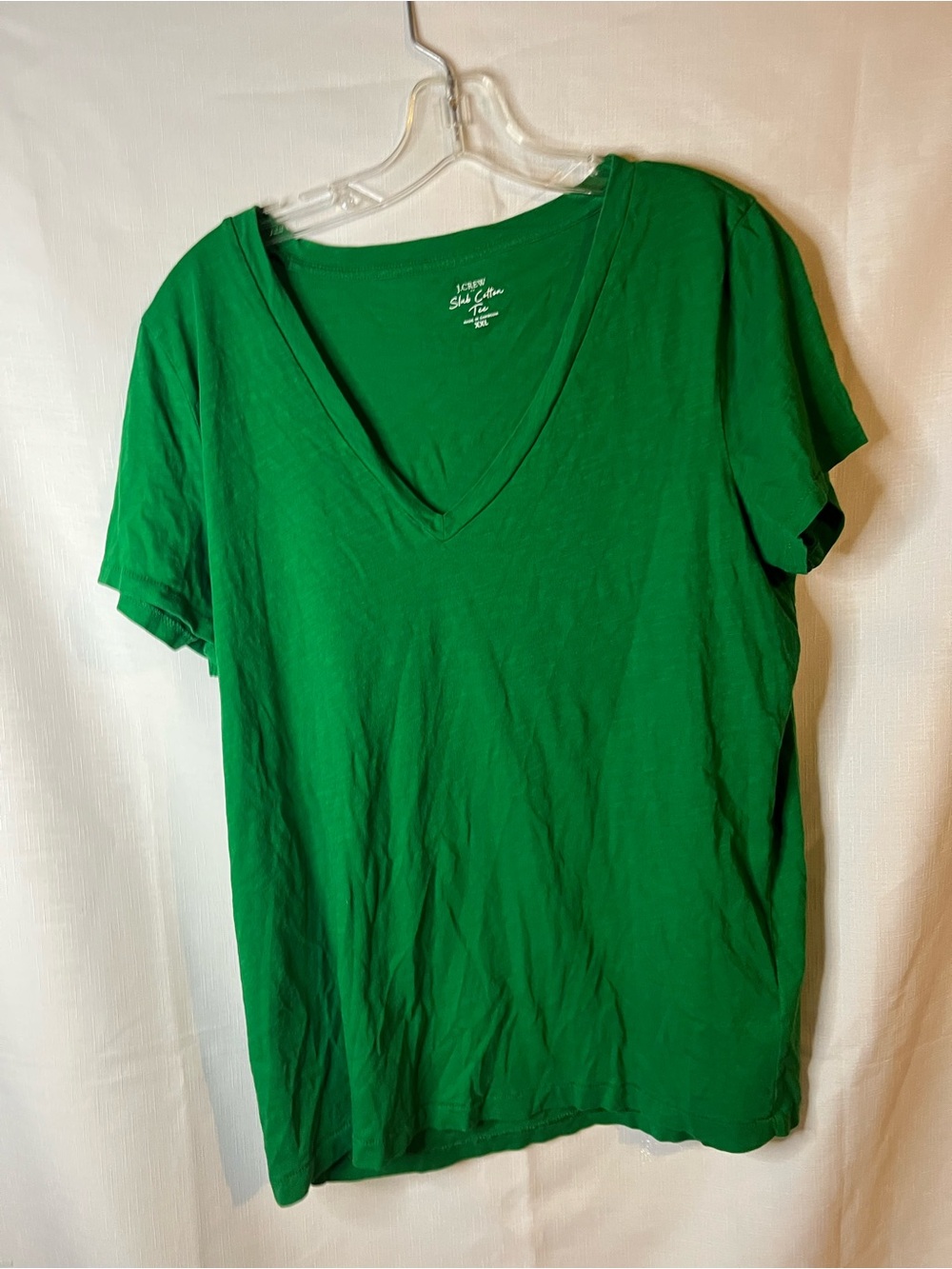 J. Crew Emerald Green V-Neck Cotton Tee
